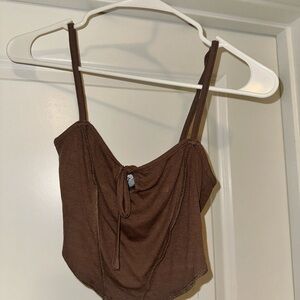 Princess Polly Mocha Ribbed Tank